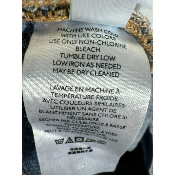 We The Free Jeans Women's The Maggie Size 28 Raw Hem Button Fly Crop Blue Denim - Picture 9 of 9